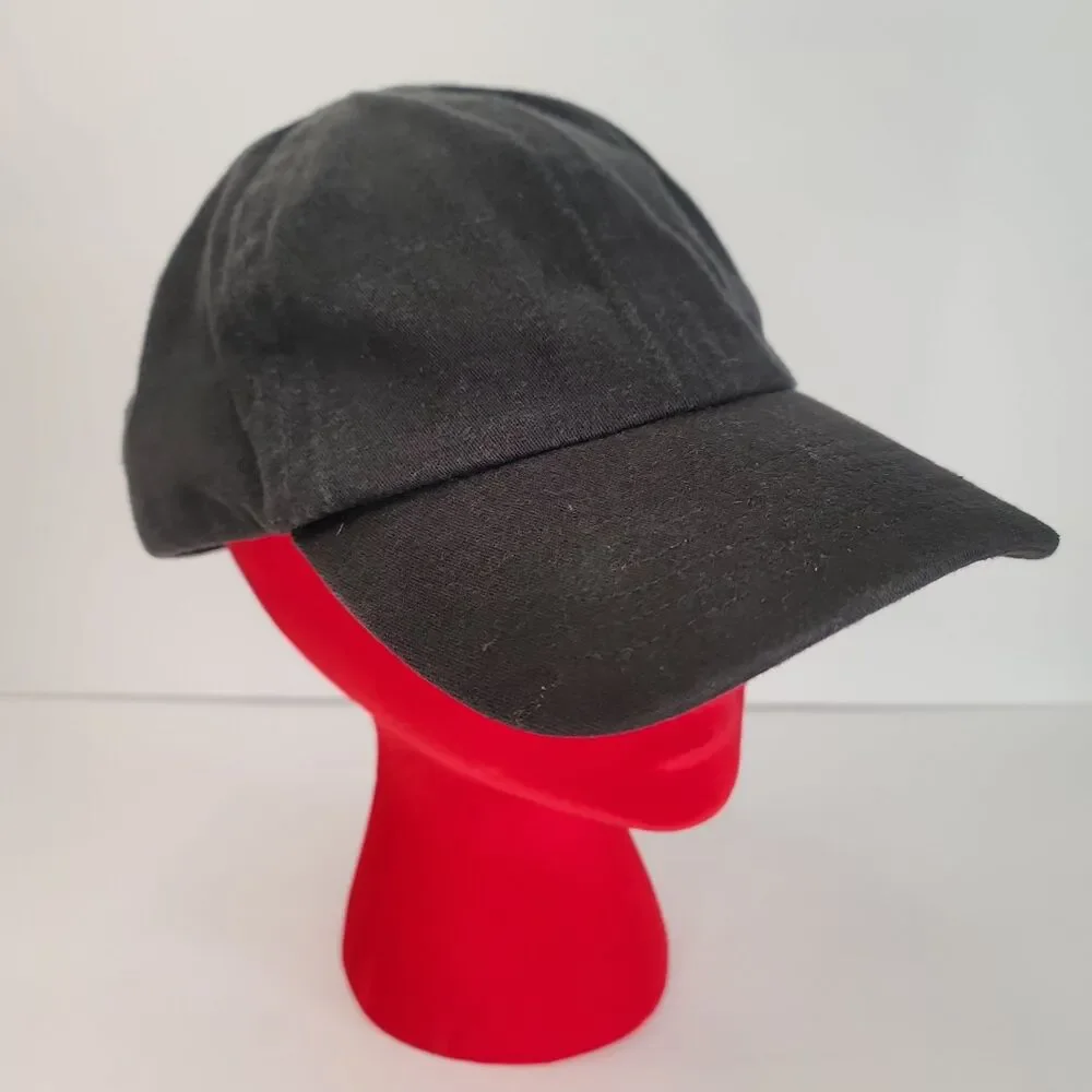 Eddie Bauer Strapback Dad Hat Black Canvas Adjustable Webbing Buckle Cap OSFA